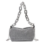 Mini Crossbody Rhinestone Bucket Bag With Glitter Chain Purse