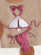 Snake Skin Halter Two Piece Bikini Set With Hollow Out Details For Beachwear Elevated Silhouette