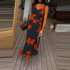 Sexy Halter Cutout Dress With Pleated Hollow Out Details