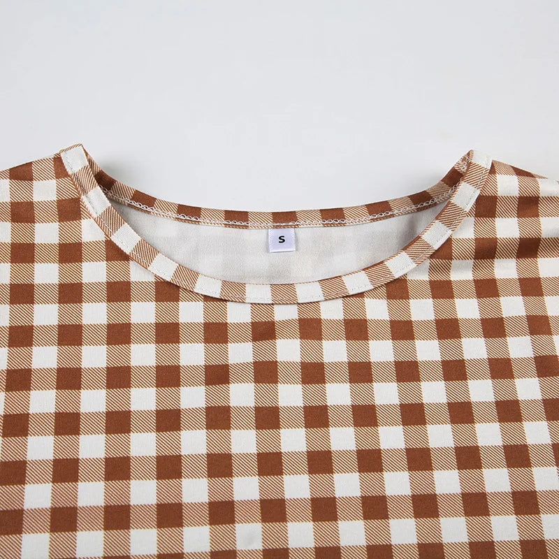 Summer Plaid Short Sleeve Pajama Set