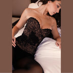 Floral Lace Strapless Corset Transparent Bustier Top
