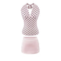 Hot Girl Spicy Two-Piece  Retro Polka Dot Necktie Top Satin High Waist Short Skirt Set