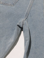 Floral Design Sense Casual Denim Trousers For Women High Waist Spliced Button  Loose Wide Leg Pants
