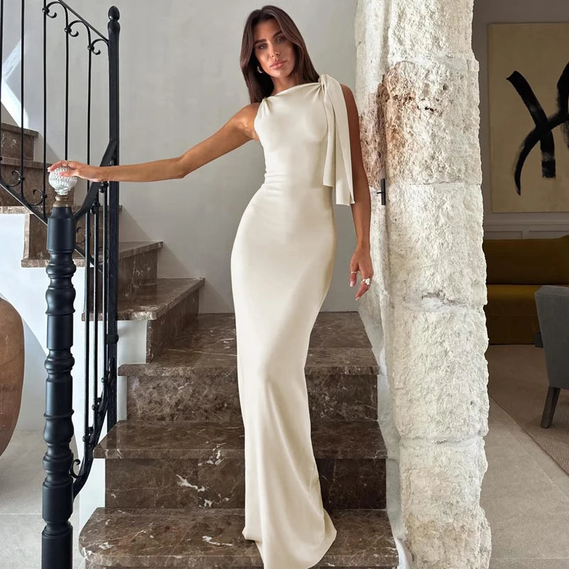 Sleeveless Bodycon Maxi Dress - Patchwork O-Neck