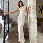 Sleeveless Bodycon Maxi Dress - Patchwork O-Neck