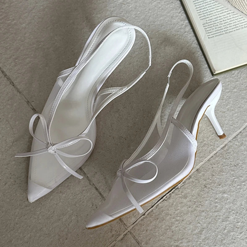 Butterfly Knot Pointed Toe Thin Stiletto High Heels