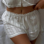 Fashion Pure Cotton Comfortable Soft Strap Short Pants Sleepwear Two-Piece Set