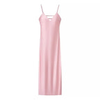 Sling Long Dress With V Neck Backless Elegant Sleeveless