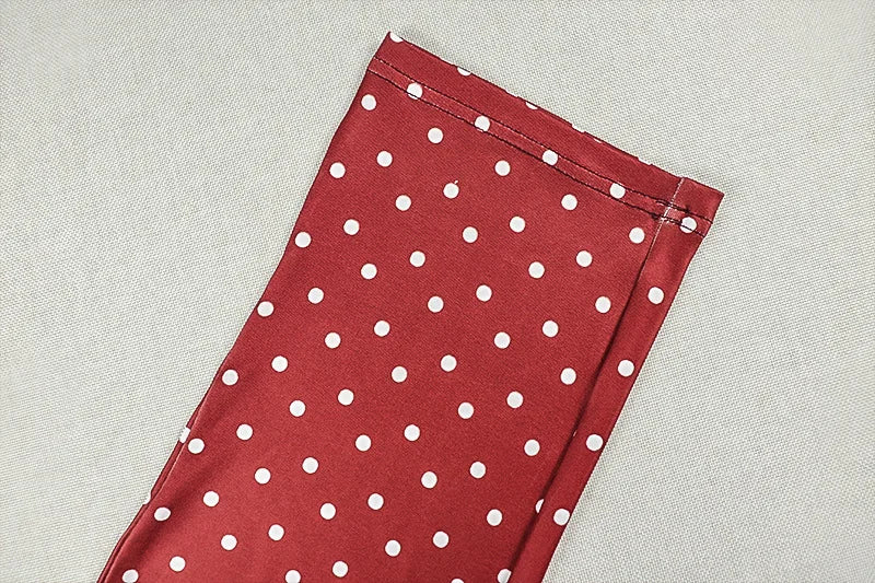 Red Polka Dot Halter Crop Top And Capri Set For Women
