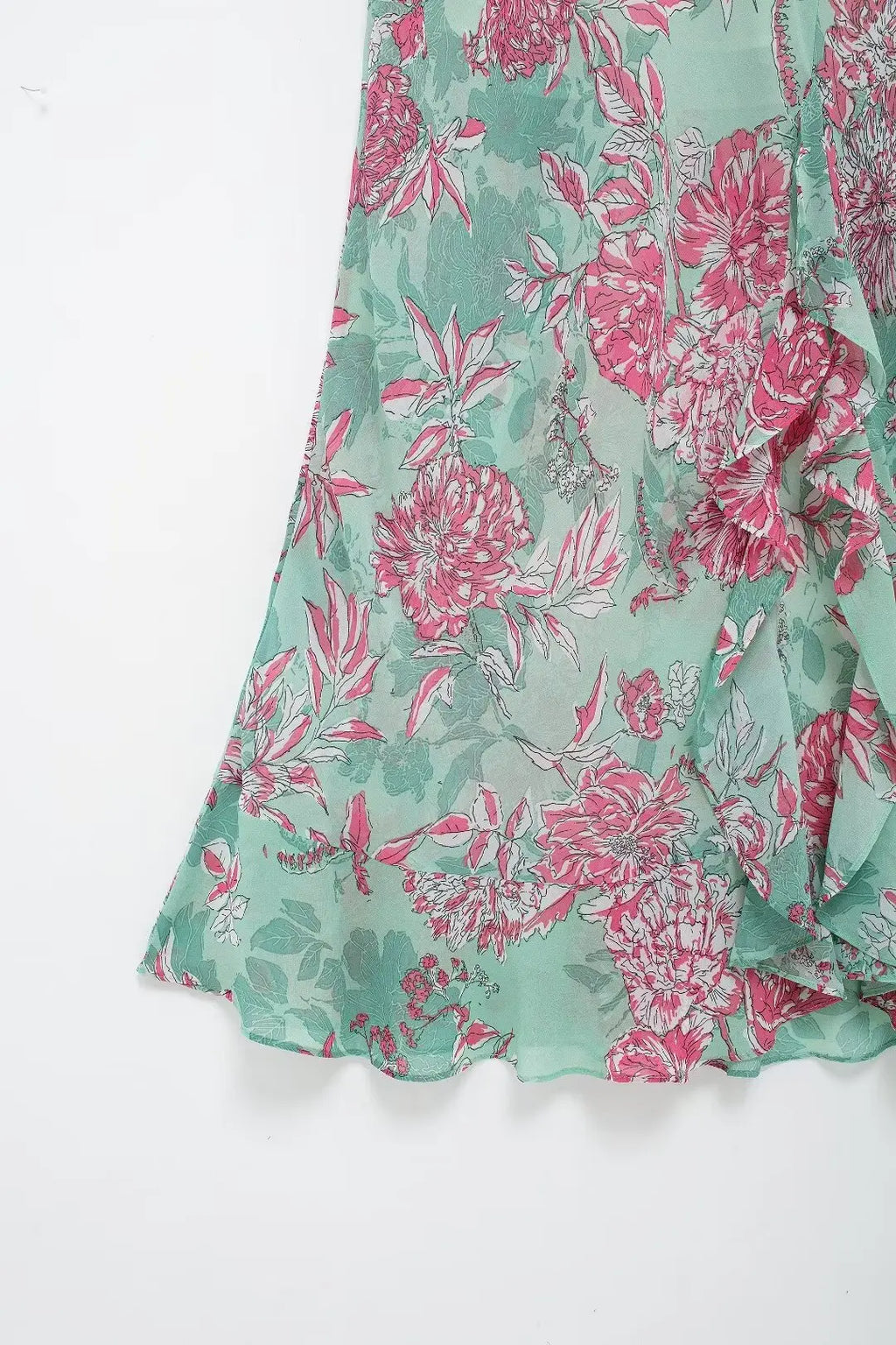 Fairy Garden Coquette Style Floral Print Dress For Women Knee Length