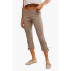 Capri Pants Elastic Low Waist 3/4 Length Pants Y2K Aesthetic Plaid Slim Cropped Trousers with Bow Decor