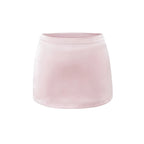 Hot Girl Spicy Two-Piece  Retro Polka Dot Necktie Top Satin High Waist Short Skirt Set