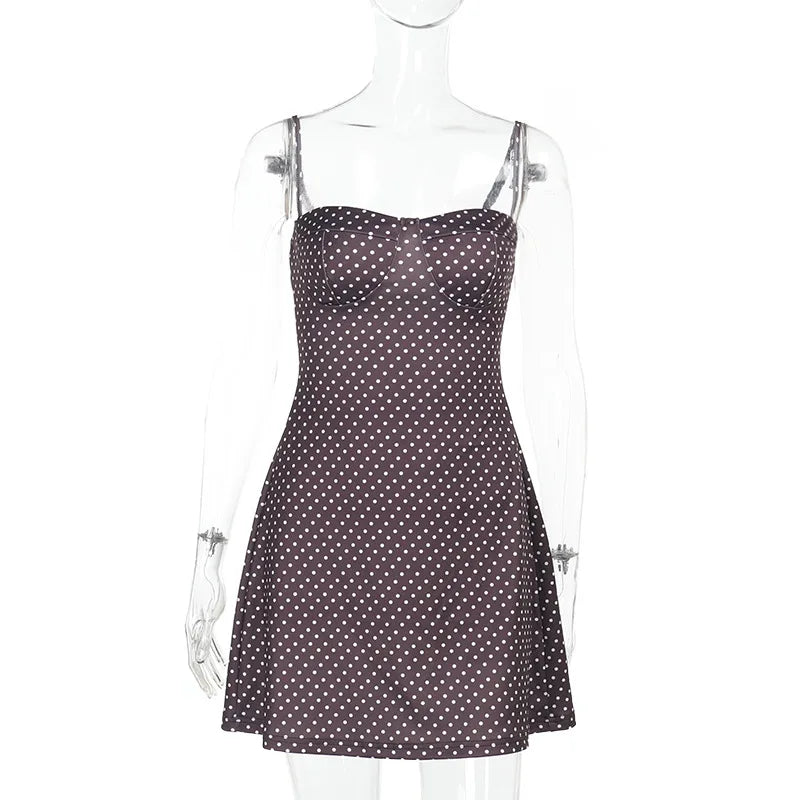 Rustic Polka Dot Halter Dress And Mini Skirt Set