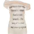 Midnight Letter Print Mesh Patchwork Top With Backless Design For Women Streetwear Mood