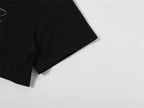 Shimmering Letter Rhinestone Tee Off Shoulder Top With Skew Collar