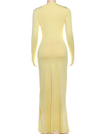 Ruched Maxi Dress For Women Chic Bodycon With Long Sleeves