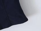 Women's Navy Blue Bustier Blouse With White Patchwork Lace-Up Front