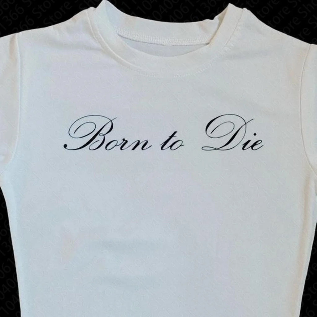 Punk Gothic Print Tees For Women Edgy Short Sleeve Streetwear Emo Tops Urban