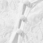 Sheer Lace Mini Dress With V Neck Short Sleeves Hollow Details