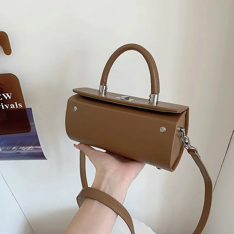 Elegant Womens Shoulder Crossbody With Pillow Accent Pu Leather Luxury Handbag