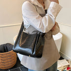Women Stone Pattern Handbag Chic Shoulder Style Casual Messenger Versatile Bucket Wallet Included