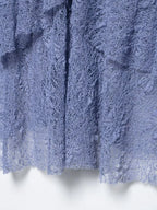 Pleated Ruffles Skirt & Lace Crochet Sling Camis Tank V Neck Top Set