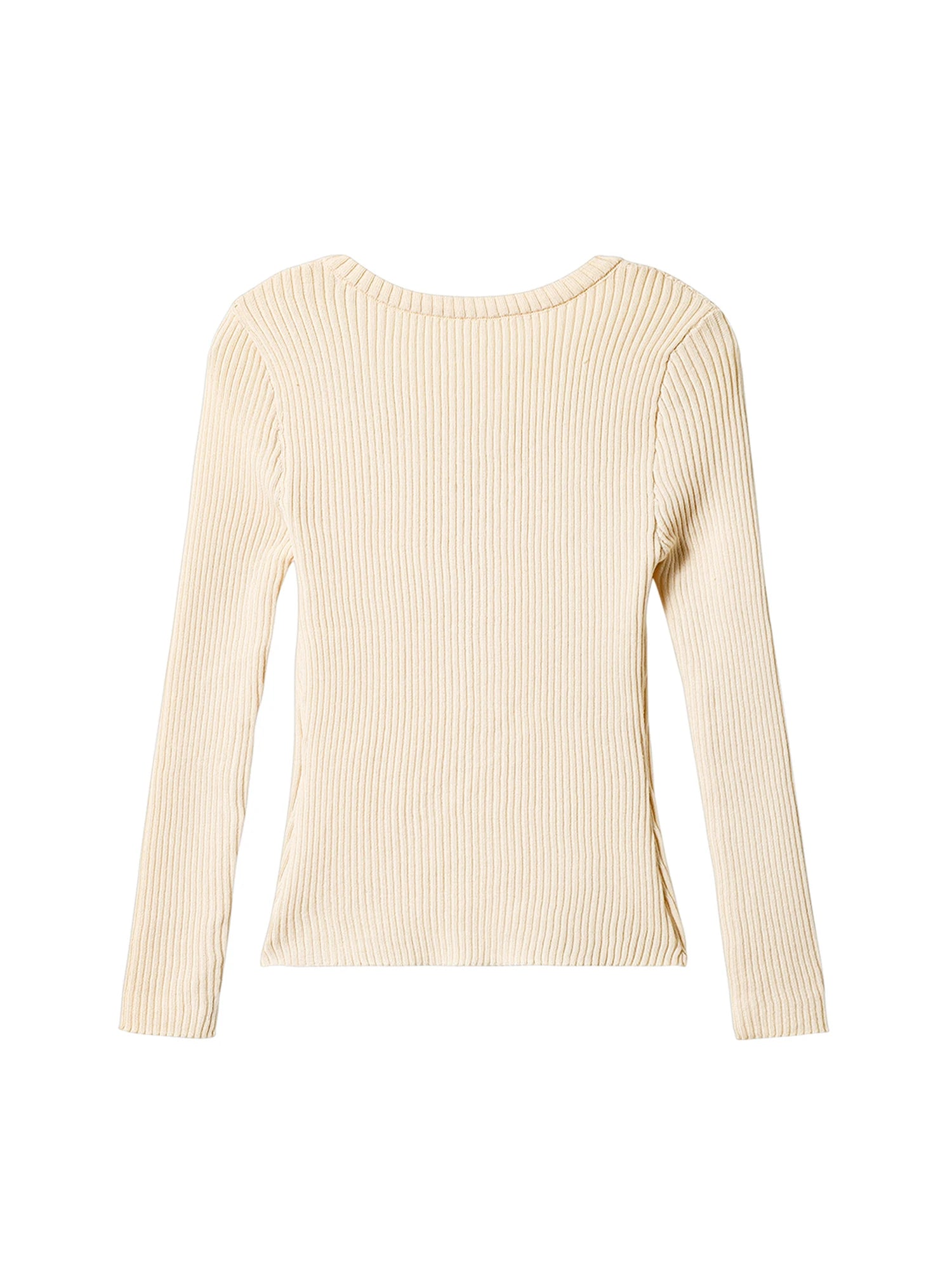Apricot Knit Tee With Vintage Nineties Aesthetic Long Sleeve Striped Top For Cozy Layering