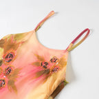 Floral Off Shoulder Sequined Dress With Irregular Hem