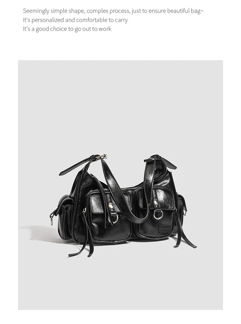 Urban Minimalist Women's Shoulder Bag in PU Leather With Zipper