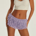 Breathable Solid Color Ruffles Boxer Briefs With Bow