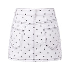 High Waist Mini Skirt With Dots Print Detail For Women Streetwear