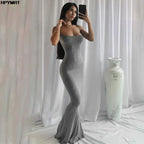 Women's Satin Sleeveless Backless Slim Maxi Dress