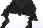 Boho Halter Playsuit With Tiered Ruffles And Tassels And V Neck Backless Romper