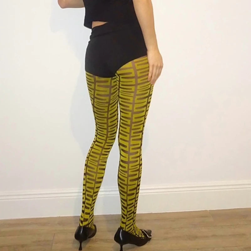Tie Dye Mesh Stockings With Sheer Finish And Hollow Out Pattern