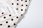 Polka Dot Halter Mini Dress With Ruched Backless Detail