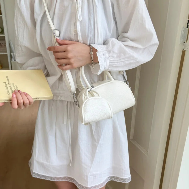 Mini PU Leather Crossbody Bag Set For Women With Short Handle Purses