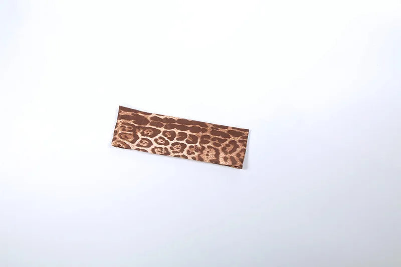 Leopard Print Mock Neck Tracksuit With Slim Capri Pants