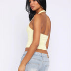 Floral Print Y2K Sleeveless Crop Camisole Top With Round Neck