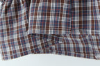 Sweet Plaid Chic Single Breasted Cropped Tops French Square Collar Puff Sleeve Blouse