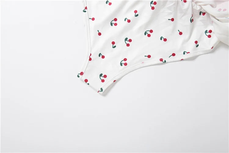 Cherry Plaid Y2K Backless Crop Top Skirt Set