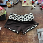 Dot High Waist Shorts With Contrast Band