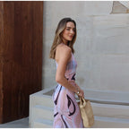 Sheer Mesh Body con Maxi Dress With Print