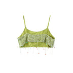 Beaded Sequin Two Piece Set Sleeveless Backless Crop Top And Mini Skirt Glam Outfit