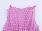 V-neck Sleeveless Embroidery Hollow Out Elastic Waist Crop Top