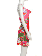 Colorful Print Backless Bodycon Mini Dress