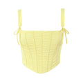 Sunny Chic Yellow Crop Cami Top With Back Zipper Slim Fit