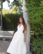 Backless Halter Midi Dress For Women Elegant A Line
