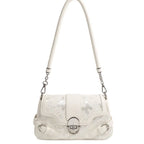 Whimsical Fairycore White Shoulder Bag With Butterfly Print Dreamy Harajuku Style Purse