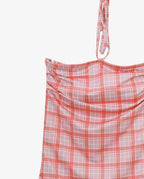 Plaid Push Up Backless One Piece Swimsuit