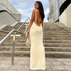 Backless Maxi Sundress With Spaghetti Straps